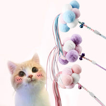 Load image into Gallery viewer, Cat toy stick feather pompom